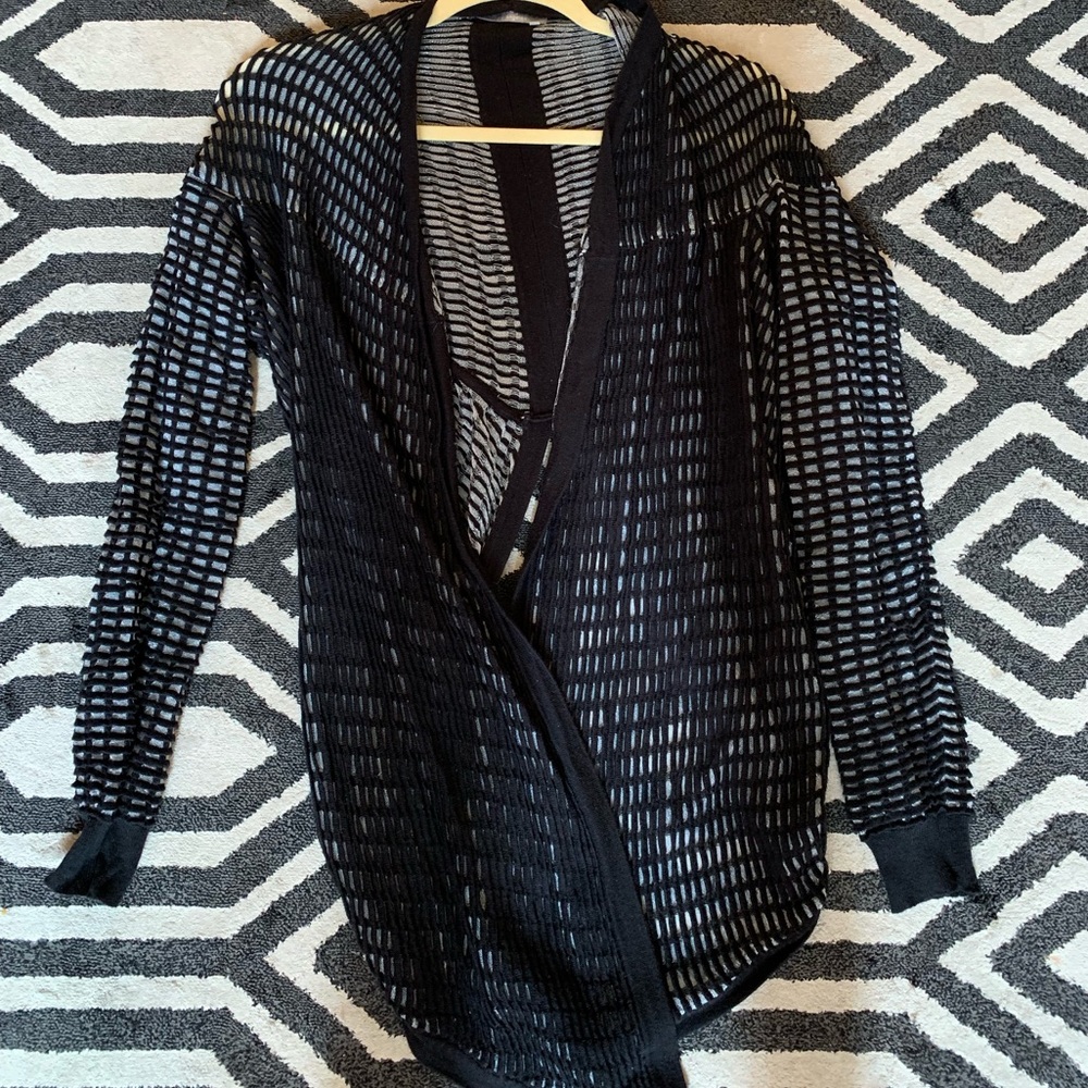 Black and silver metallic sweater
